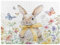 Mexpekil 500 Stück Puzzles für Erwachsene Niedliche Osterhase Schmetterling Blume Holzpuzzles Herausfordernde Puzzlespiele für Jugendliche Geschenke