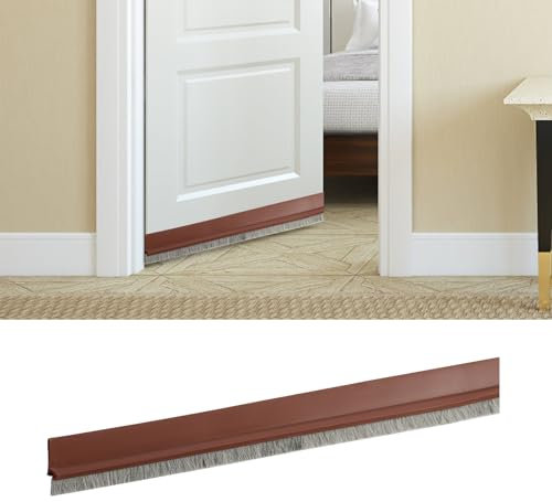 Joint de Porte Brosse Auto-Adhésif et Découpable, 100 * 3cm Boudin de Porte, Joint Porte Balai de Porte Brosse Bas de Porte, pour Les Portes et Les Fenêtres, Coupe-Vent, Anti-Insectes et Insonorisant