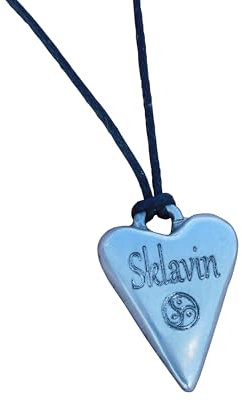 BDSM Anhänger Herz „Sklavin“ – personalisierbar, handgefertigt aus Zinn – Sub Dom Schmuck, intimes Geschenk für Subs von William Sturt