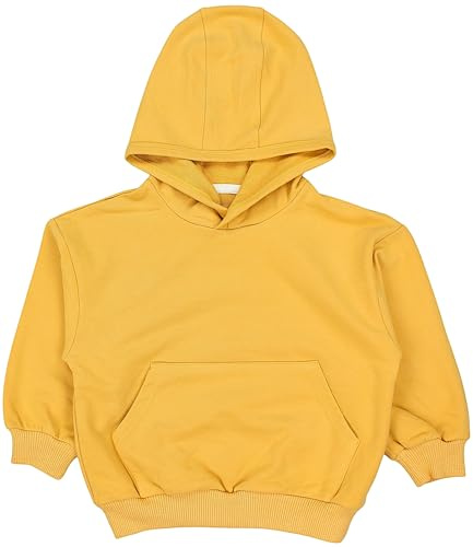 TupTam Hoodie Bio-Baumwolle Jungen Mädchen Kapuzenpullover Sweatshirt Bio-Baumwolle, Farbe: Senfgelb Uni, Größe: 104/110