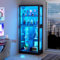 OUTDOOR DOIT 71″ Glass Display Cabinets with Human Sensor 3-Color Lights,Large Display Case with Adjustable Glass Shelves, Multi-layer Curio & Bookcase Storage Cabinet for Living Rooms,Study,Black