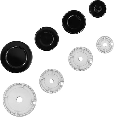 Chovbe Burner Crown Cap Replacement Kit - Compatible with SABAF Gas Hob Covers for 4 Burner Gas Cookers, Durable & Easy to Clean, Small/Medium/Large Sizes