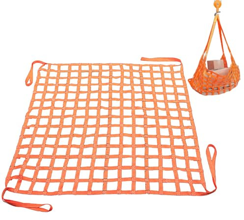 Hebe-Hebenetz, Lastenheber Netz 1x1m 300 kg Polyester Ladung Hängendes Netz Frachtnetz Klein Tragfähigkeit Lastenhebenetz Hangendes Hebenetz Gurtbandnetz für Ladungssicherung
