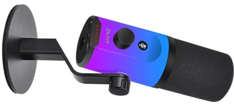 NVOQILIN USB Microphone For PC Gaming Karaoke Voice Mic With Dynamic Color Lighting Adjustable Sound Control