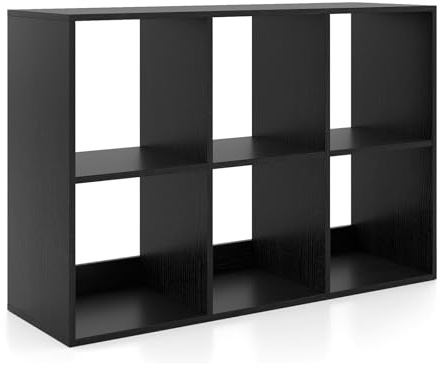 CASART Cube Storage Unit, Open Shelf Bookcase with Anti-Tipping Kits, Modern Compact Display Bookshelf for Living Room Study Office (Black, 6-Cube: 104 x 33 x 70cm)