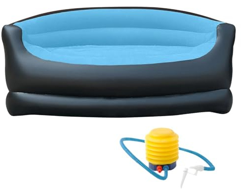 Tragbare Luftcouch, klappbare Komfort-Lounge, 135 x 84 x 62 cm großes aufblasbares Kissen für Erwachsene, aufblasbarer Stuhl mit stabilem Material, Luftkissen mit schnellem Aufbau, Couch für den -