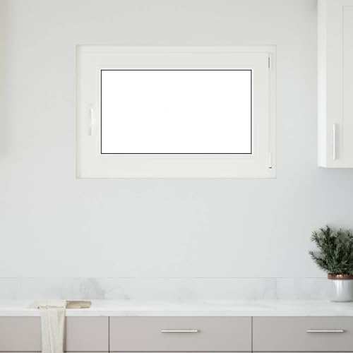 Ziaphsol Ventana de sótano RISOR 90 x 60 cm, marco de PVC con cristal blanco, alas giratorias, 60 mm de profundidad, 5 cámaras, interior, para luz y ventilación