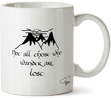 Hippowarehouse Not All Those Who Wander are Lost Quote Printed Mug Cup Ceramic 10oz