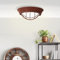 Lightbox Industrial Deckenlampe mit 29 cm Durchmesser - Wand- und Deckenleuchte im Vintage Look - rustikale Bootsleuchte mit Glasscheibe - Metall/Glas Rost/Weiß - E27 Fassung - 30 W