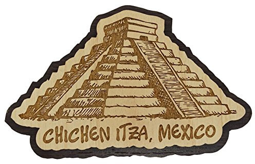 Printtoo Engraved Chichen Itza Mexico Fridge Magnet Souvenir Wooden Gift Collectibles