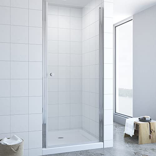 AQUABATOS® 90x195 cm Nischentür Dusche Duschtür in Nische Duschabtrennung Pendeltür Drehtür Schwingtür Duschwand Glas aus 6mm ESG Echtglas mit Nano Beschichtung