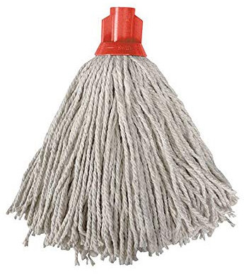 Ramon Hygiene 12 PY Cotton Socket Mop, Red Socket, Pack of 10 Mop Heads