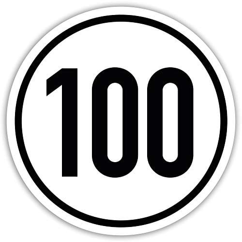 Kavaro 100 km/h Aufkleber | Aufkleber für Kleinkrafträder, Traktoren, BAU- oder Forstfahrzeuge etc. | Tempo 100 | Plakette | 100 kmh Aufkleber nach DIN1451 | 100% witterungsbeständig | 20cm