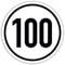 Kavaro 100 km/h Aufkleber | Aufkleber für Kleinkrafträder, Traktoren, BAU- oder Forstfahrzeuge etc. | Tempo 100 | Plakette | 100 kmh Aufkleber nach DIN1451 | 100% witterungsbeständig | 20cm