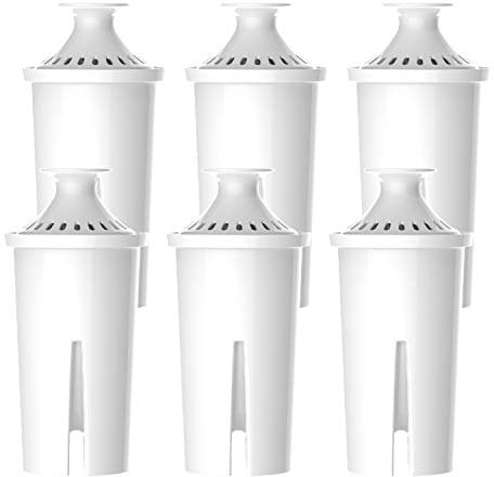 Waterspecialist NSF Certified Pitcher Water Filter, Replacement for Brita Classic 35557, OB03, Mavea 107007, Compatible with Pitchers Grand, Lake, Capri, Wave and More (Pack of 6)