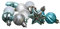Heitmann Deco Christbaumkugeln - 44 TLG. Set - Kugeln - Sterne - Weihnachtsschmuck - türkis,Silber,weiß - ca. 3cm