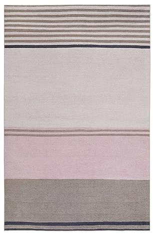 Esprit Home, Moderner Kurzflor Teppich - Läufer aus Baumwolle für Wohnzimmer, Flur, Schlafzimmer, Fresh Love, Camps Bay (120 x 170 cm, beige braun rosa)