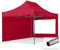 TOOLPORT Faltzelt Faltpavillon Pavillon 3x4,5m - mit 2 Seitenteilen (Panoramafenster) Premium Dach Partyzelt rot
