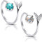 Meerjungfrau-Ring, 2 Stück, verstellbar, geeignet für Partys im Alltag, Geburtstage und Meerjungfrauenring, Damen, kann als Geschenk für Ihre Freundin verwendet werden, Meerjungfrauenschwanz-Ring,