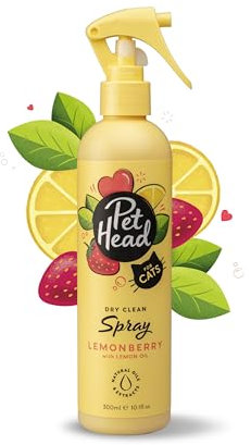 Pet Head Felin' Good Fellspray für Katzen | Zitronenbeeren-Duft | Desodoriert, Pflegt und Beruhigt das Fell Ihres Katzens | pH-Neutral | Vegan & Tierversuchsfrei | Sanfte Formel für Kätzchen| 300ml