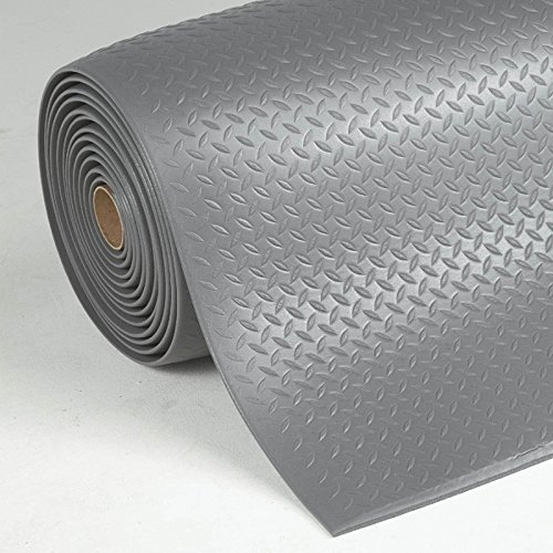 Floordirekt Anti Ermüdungsmatte, Stehmatte 60 x 100 cm Grau Robuste Arbeitsplatzmatte für Steharbeitsplatz - Entlastet die Gelenke für mehr Komfort beim Stehen Dyna-Protect Diamond