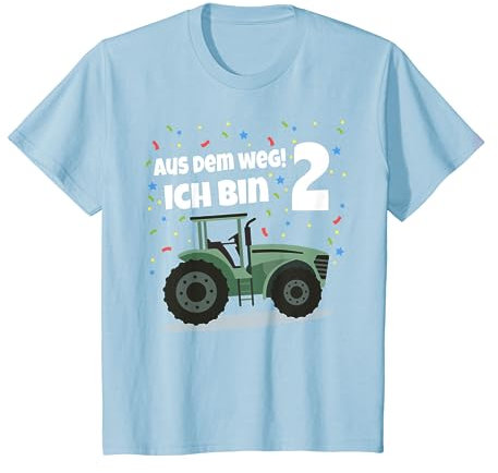 Kinder Ich bin schon zwei 2. Geburtstag Junge Trecker Bagger Kinder T-Shirt