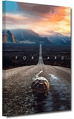 ZHONGYUTONG Mindset Forward Leinwanddruck Inspirierende Bilder Wand Poster Modernes Schlafzimmer Büro Wohnzimmer Heimdekoration (30x45cm, Rahmen)