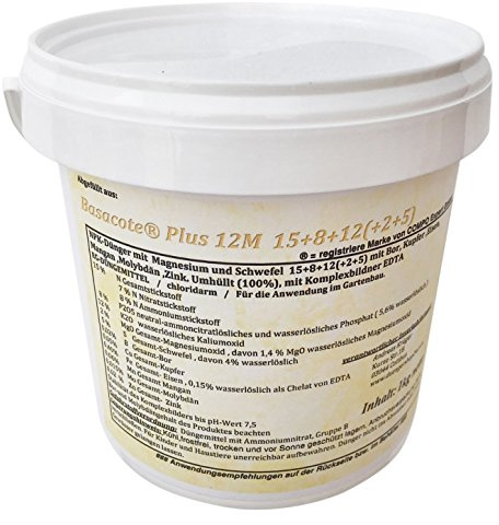 1kg Abfüllung aus Basacote® Plus 12M 15+8+12(+2+5) mit Dosierlöffel