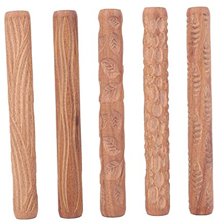 YIZAN 5 Stücke Töpfer Werkzeuge Hand Rollen für Ton Ton Stempel Ton
