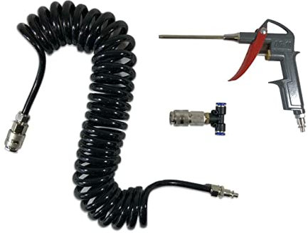 High Pressure Air Duster Blow Gun 5m Recoil Hose Pistol-Grip Connector Nozzle Air Compressed Cleaner Accessory Tools Lorry Garage Workshop