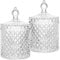 JJYHEHOT Set of 2 Crystal Glass Jars with Lids 300ml, Home Decor Glass Sweet Jars Diamond Clear Storage Container for Candy Buffet, Snack, Jewelry, Bathroom Kitchen Accessories