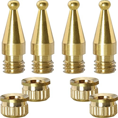 Spike MEETOOT Lautsprecherständer und Füße für Verstärker, CD, DVD, Plattenspieler, Recorder, Chassis, Instrument, 4 Set, M8, Goldenes Kupfer