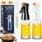 Onlyesh Ölsprüher, 2 Stück Öl Sprühflasche 200ML, Oil Sprayer mit Flaschenbürste und 2 Stück Verbesserte Düse, Sprühflasche für Speiseöl