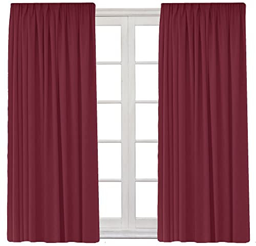 Cleanlevel EST 2016 2 Stück Vorhänge Verdunkelungsvorhänge 140x245cm Blickdicht - Kräuselband Gardinen Vorhang Verdunkelungsgardine Wohnzimmer Schlafzimmer Kälteschutz (2, Bordeaux)