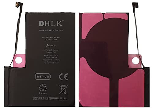 DHLK® Batteria Compatibile con iPhone 12 PRO Max - Prestazioni ottimali Durata prolungata/capacità 3687 mAh [2 Anni Garanzia]