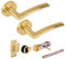 HANDLEZONE® Nemo Privacy Lever On Round Rose Door Handles, with Bullet Privacy Latch, for Bathroom, Toilet, WC Doors, 1 Set - Brushed Brass