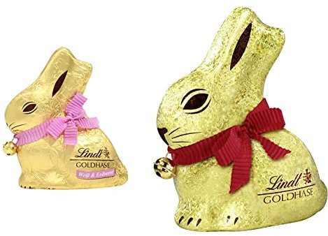 Lindt Schokolade GOLDHASE | 100 g GOLDHASE | Weiße Premium Schokolade & Schokolade GOLDHASE Glamour Edition Gold | 100 g GOLDHASE