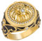 MayiaHey Löwen ring, Funkelnder Löwenkopf ring für Männer, Nordischer Wikinger-Löwentierring Löwe Schmuck, Keltischer Löwenring Hip Hop brüllender Löwenbandring Punk-Gold-Löwenring für Jungen (18.9)