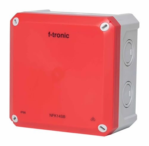 f-tronic FR-Abzweigkasten IP66, grau/rot, NEPTUN Compact, 140x140x81mm - 1 Stück