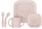 Miniland Meal Set Square Candy - Quadratisches Geschirr mit Teller, Schüssel, Becher und flexiblem Besteck, und für alle Kinder konzipiert.