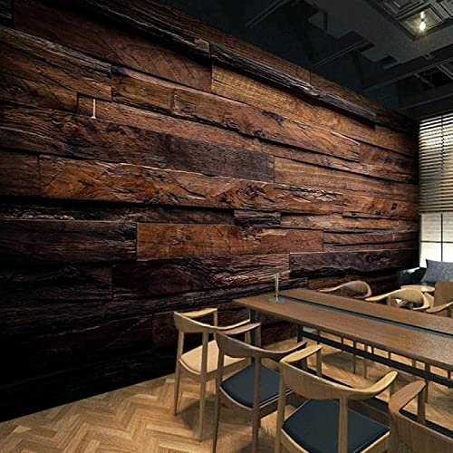 GIVLWF Retro Nostalgische Unregelmäßige Holzplatten Tapeten, Holzmaserung Tapete für Wand, Wandbild Dekoration - für Zimmer Küchen die Mauer 430 x 300 cm