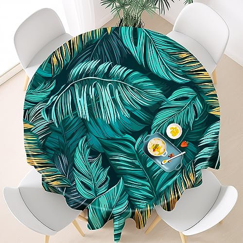 RESPRO Runde Tischdecke 150cm Outdoor Tischdecke, Hawaii wasserdichte Tischdecke Waschbar und Abwischbar Landhausstil Antifouling Camping Tischdecke ist für Esstisch, Couchtisch, Gartentisch Geeignet