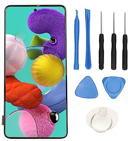 Ersatz-LCD-Bildschirm für Galaxy A51, 6,5 Zoll LCD-Touch-Display-Digitizer-Baugruppe mit Rahmen-Reparatur-Werkzeug-Set für A515 A515U1 A515U A515A SM A515F SM A515U