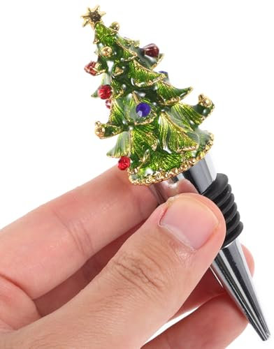 BESTonZON Weihnachten Flaschenverschluss Weinstopper Weihnachtsbaum Weinstopfen Flaschenverschlüsse Christbaum Flaschen Topper für Weihnachtsfeier Party Weinflaschen Dekoration