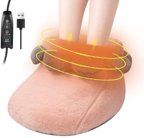 Feet Warmers, Electric Foot Warmer USB Heated Foot Warmer with 3 Temperature Setting Fast Heating Pad Plush Foot Heater Feet Warmers for Women Thick Plush Foot Heater for Winter Adults (Pink)