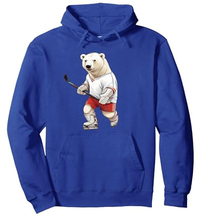 Eisbär, der Eishockey spielt, Eisbär mit Schlittschuhen Pullover Hoodie
