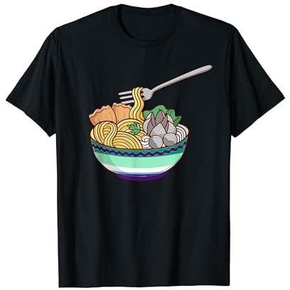 Lustige Ramen Japanische MLM Flagge Liebe Nudeln LGBT Homosexuell T-Shirt