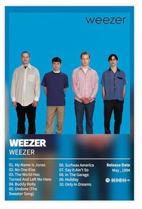 Weezer Musikalbum, Poster, Leinwand, Poster, Schlafzimmer-Dekor, Sportlandschaft, Büro, Raumdekoration, Geschenk, ungerahmt, 30 x 45 cm