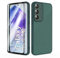 SMYTU Cover per Samsung Galaxy A55 5G 6,6 Pollici con Vetro Temperato,Custodia Opaca Hard PC Glassata Traslucida Retro Resistente ai Graffi Silicone Antiurto Protettiva Case - Verde scuro