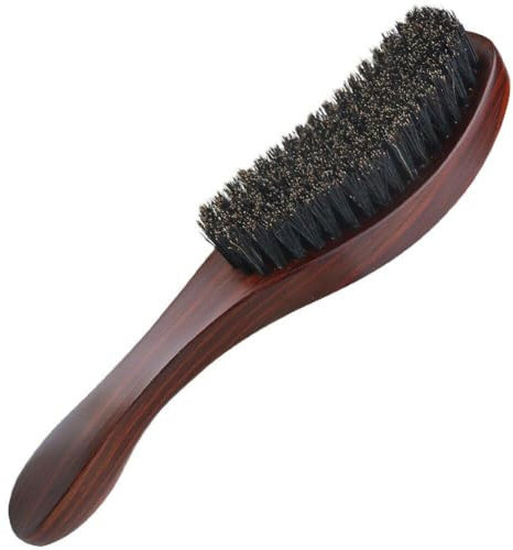 HiyyFloy Bartbürste, Professioneller Rasierpinsel, Haarbürste Wildschweinborsten, Gebogene Wellenbürste, Schnurrbart-reinigungswerkzeug Für Friseursalons